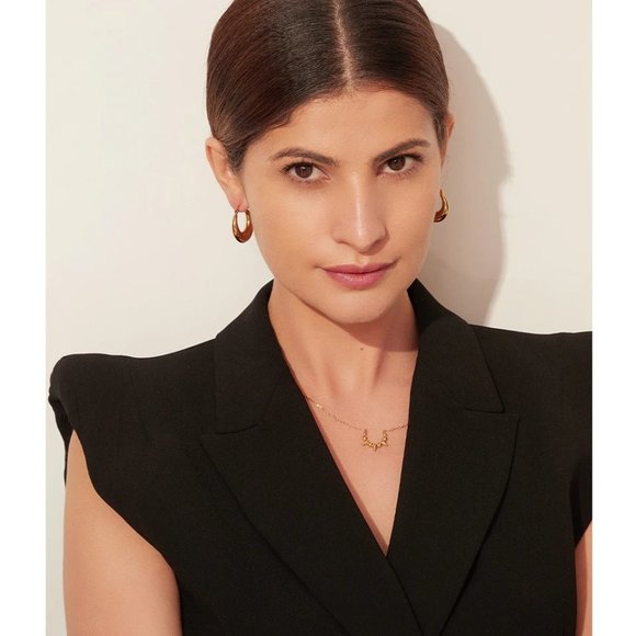 New 18K Gold Plated Round Hoop Earrings 9a - Picture 2 of 7